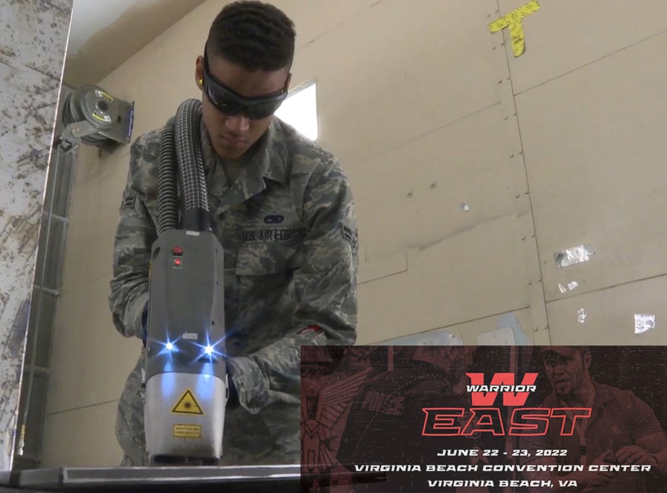 Air Force Operator Using Handheld Laser For ablation